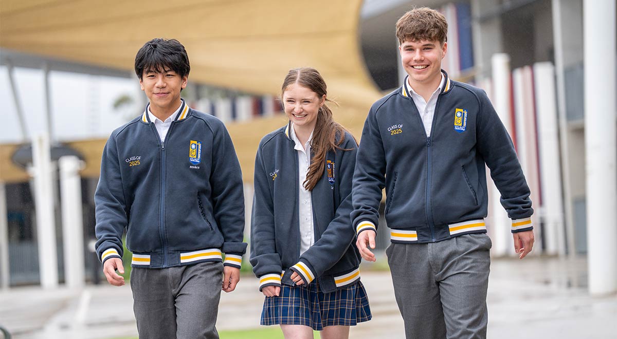 Gilroy Catholic College Castle Hill students being interviewed by Daily Telegraph