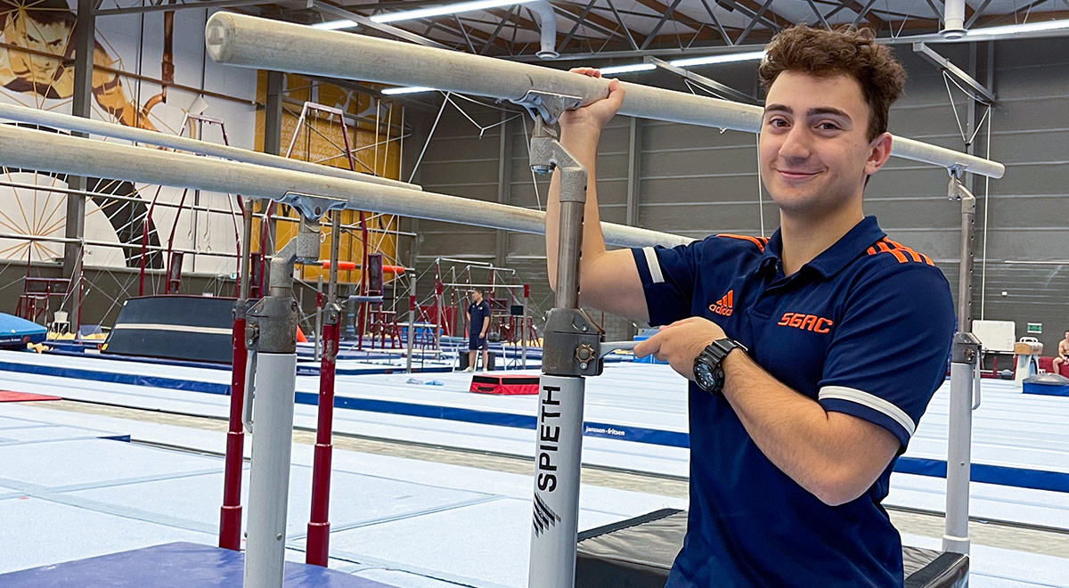 Gymnastics coach and judge Joshua Sammut at St Andrew's Catholic College Marayong